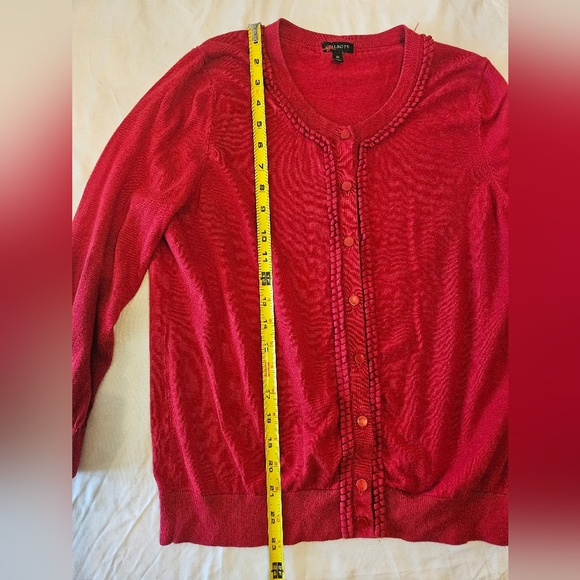 Talbots Women's Red Button-Up Cardigan, Size M - Picture 8 of 9